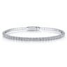 14K White Gold Square Set Diamond Bangle - 0.65 ct
