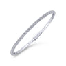 14K White Gold Square Set Diamond Bangle - 0.65 ct