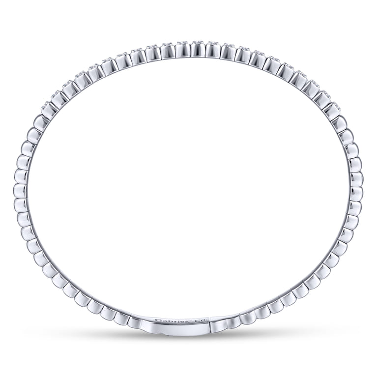 14K White Gold Square Set Diamond Bangle - 0.65 ct - Shot 3