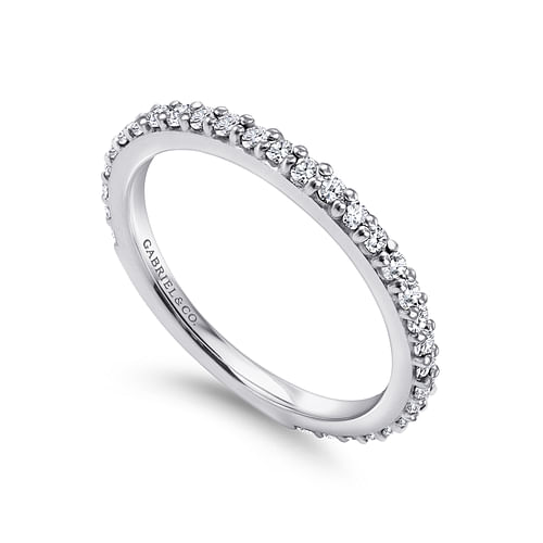 14K White Gold Stackable Diamond Band Ring - 0.45 ct - Shot 3