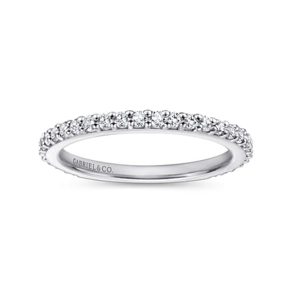 14K White Gold Stackable Diamond Band Ring