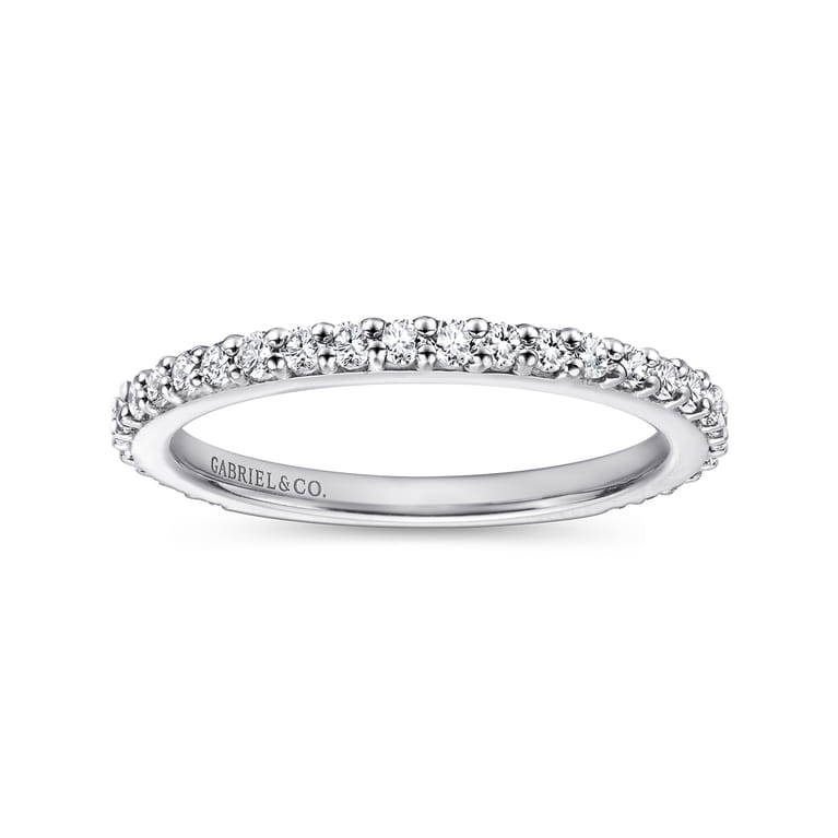 14K White Gold Stackable Diamond Band Ring - 0.45 ct - Shot 4