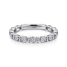14K White Gold Stackable Diamond Ring with Bead Spacers - 0.23 ct