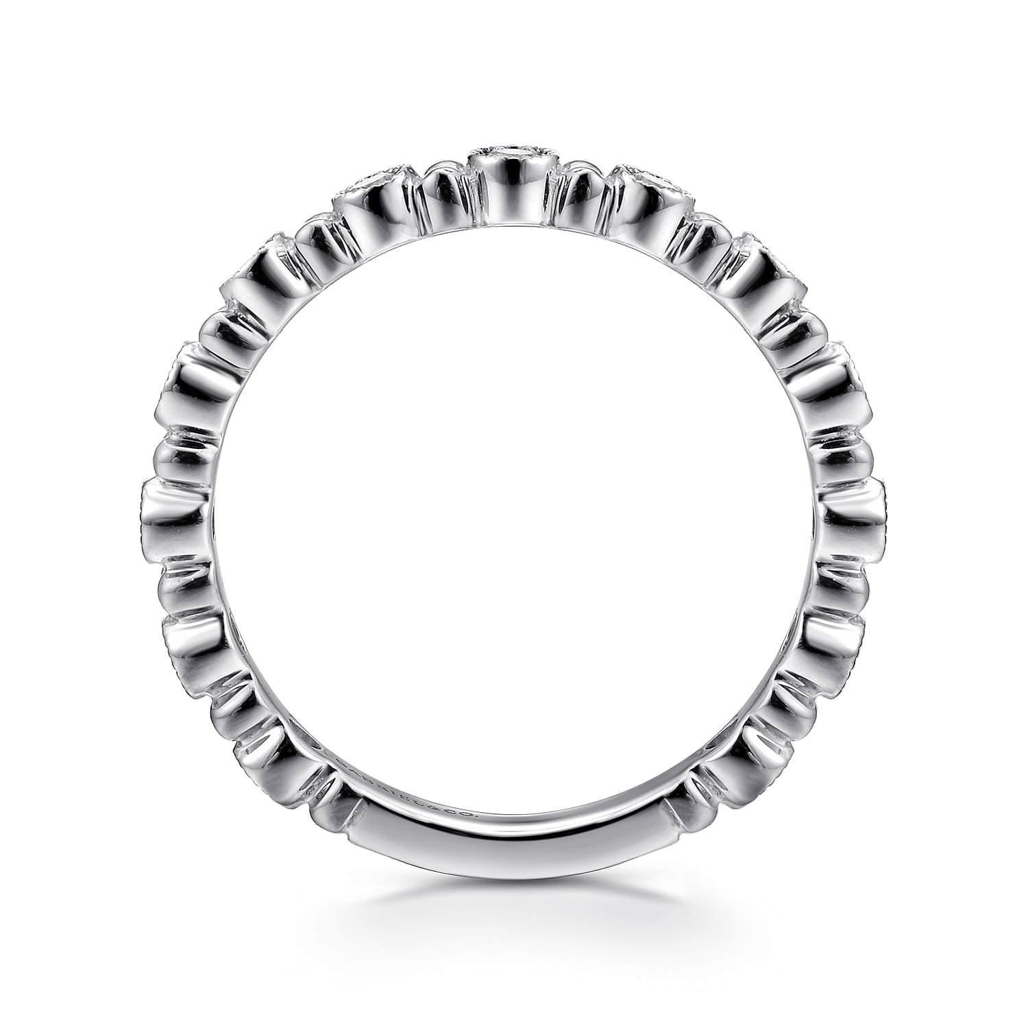 14K White Gold Stackable Diamond Ring with Bead Spacers - 0.23 ct - Shot 2