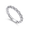 14K White Gold Stackable Diamond Ring with Bead Spacers - 0.23 ct