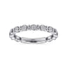 14K White Gold Stackable Diamond Ring with Bead Spacers - 0.23 ct