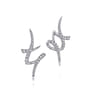 14K White Gold Swirling 30mm Diamond Huggies - 0.55 ct
