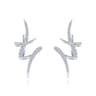 14K White Gold Swirling 30mm Diamond Huggies - 0.55 ct