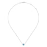 14K White Gold Swiss Blue Topaz Pendant Necklace - 0.07 ct