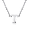 14K White Gold T Initial Necklace