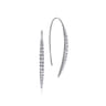 14K White Gold Tapered Diamond Fish Wire Drop Earrings - 0.45 ct