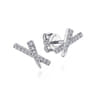 14K White Gold Tapered X Diamond Stud Earrings - 0.15 ct