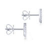 14K White Gold Tapered X Diamond Stud Earrings - 0.15 ct