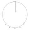 14K White Gold Teardrop Bezel Set Diamond Drop Necklace - 0.25 ct