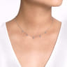 14K White Gold Teardrop Bezel Set Diamond Drop Necklace - 0.25 ct