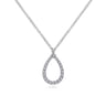 14K White Gold Teardrop Diamond Pendant Necklace - 0.16 ct