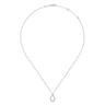 14K White Gold Teardrop Diamond Pendant Necklace - 0.16 ct