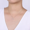 14K White Gold Teardrop Diamond Pendant Necklace - 0.16 ct
