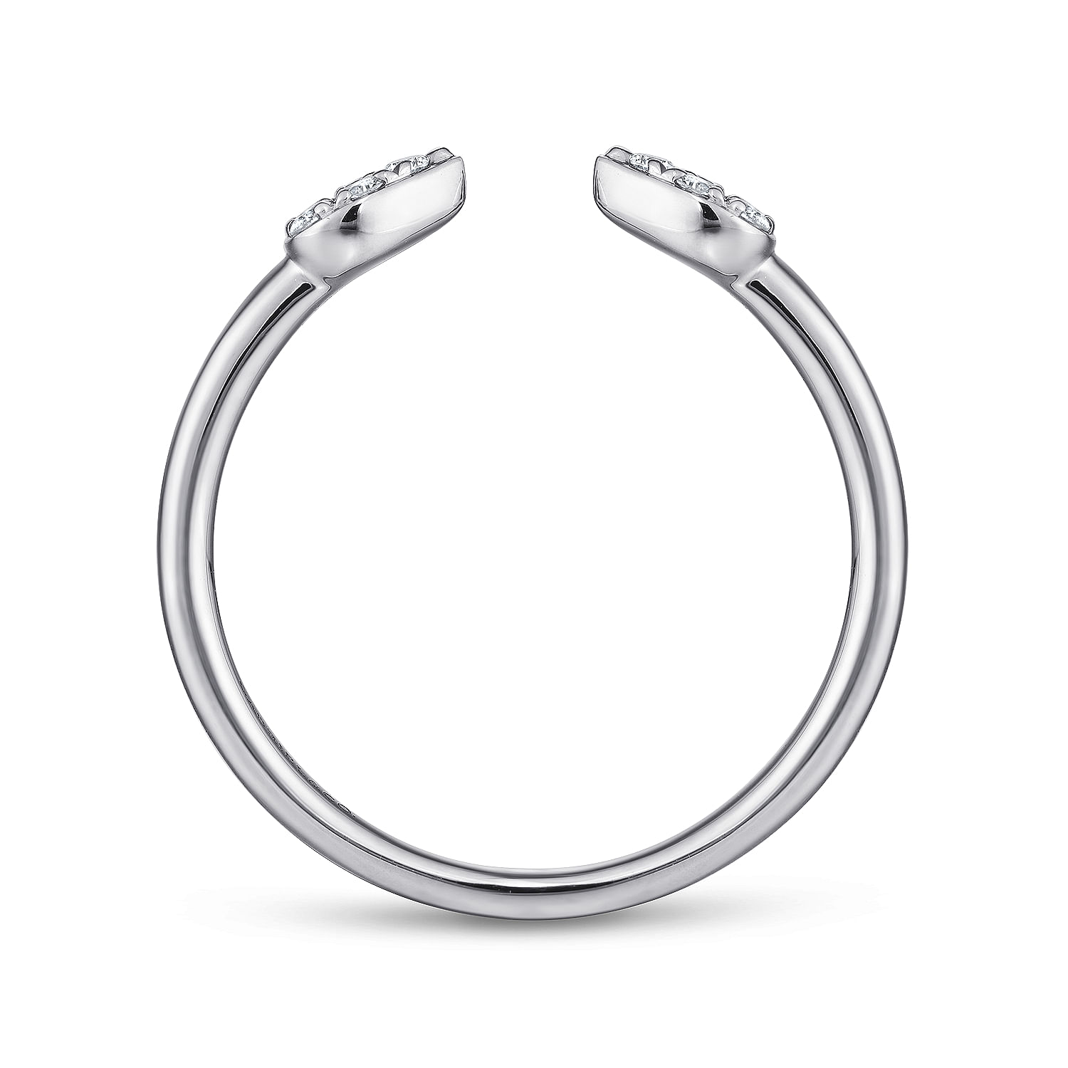 14K White Gold Teardrop Pave Diamond Split Ring