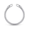 14K White Gold Teardrop Pave Diamond Split Ring - 0.1 ct