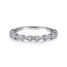 Straight Wedding Ring in 14k White Gold with Round Natural Diamond at Gabriel & Co.