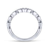 Straight Wedding Ring in 14k White Gold with Round Natural Diamond at Gabriel & Co.