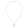 14K White Gold Teardrop and Marquise Diamond Pave Pendant Necklace - 0.35 ct