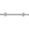 14K White Gold Tennis Bracelet with Quatrefoil Diamond Stations - 1.5 ct