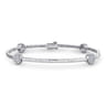 14K White Gold Tennis Bracelet with Round Cluster Diamond Stations - 0.4 ct