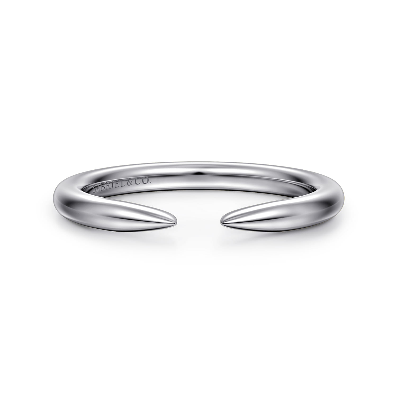 Open Ring Wedding Ring in 14k White Gold with   at Gabriel & Co. - Shot 1