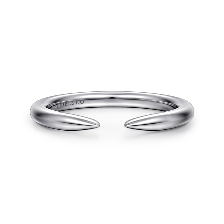 Open Ring Wedding Ring in 14k White Gold with   at Gabriel & Co. - Shot 1