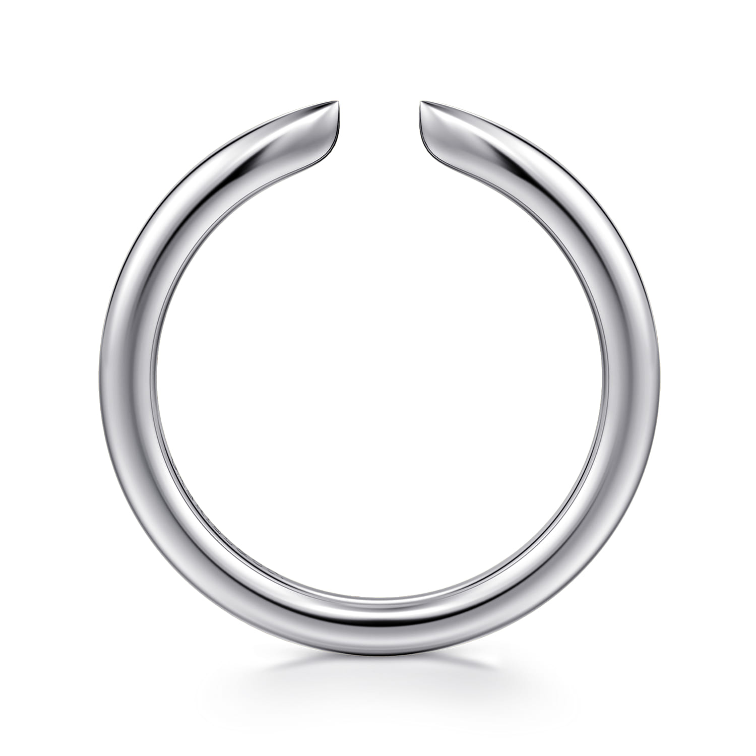 Open Ring Wedding Ring in 14k White Gold with   at Gabriel & Co. - Shot 2
