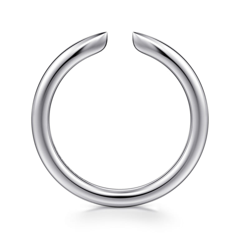 Open Ring Wedding Ring in 14k White Gold with   at Gabriel & Co. - Shot 2