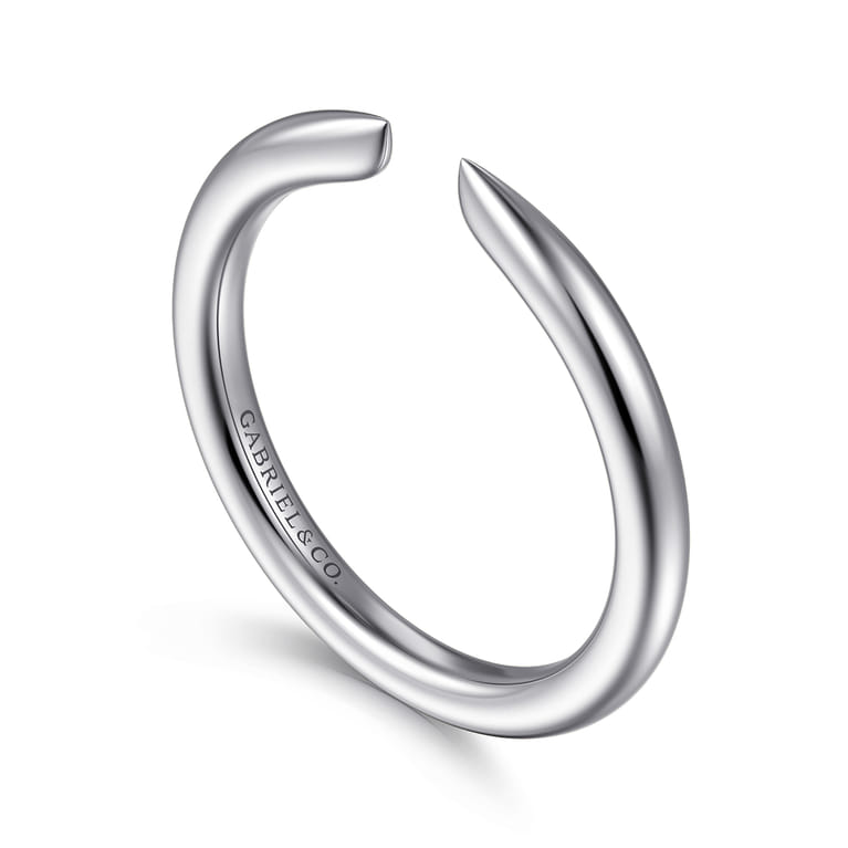Open Ring Wedding Ring in 14k White Gold with   at Gabriel & Co. - Shot 3