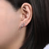 14K White Gold Three Bar Diamond Stud Earrings - 0.11 ct