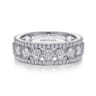 14K White Gold Three Row Diamond Band - 0.9 ct