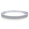 14K White Gold Three Row Diamond Bangle - 2.25 ct