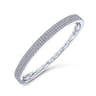14K White Gold Three Row Diamond Bangle - 2.25 ct