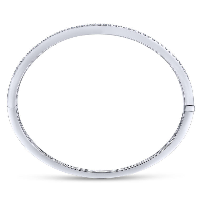 14K White Gold Three Row Diamond Bangle - 2.25 ct - Shot 3