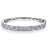 14K White Gold Three Row Diamond Bangle - 2.15 ct