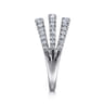 14K White Gold Three Row Diamond Ring - 1 ct