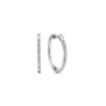 14K White Gold Tiger Claw Set Diamond 15mm Round Huggie Earrings - 0.2 ct