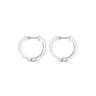 14K White Gold Tiger Claw Set Diamond 15mm Round Huggie Earrings - 0.5 ct
