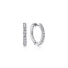 14K White Gold Tiger Claw Set Diamond 15mm Round Huggie Earrings - 1 ct