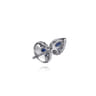14K White Gold Toi et Moi Sapphire and Diamond Halo Stud Earrings - 0.35 ct