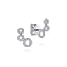 14K White Gold Triple Round Loop Diamond Stud Earrings - 0.23 ct