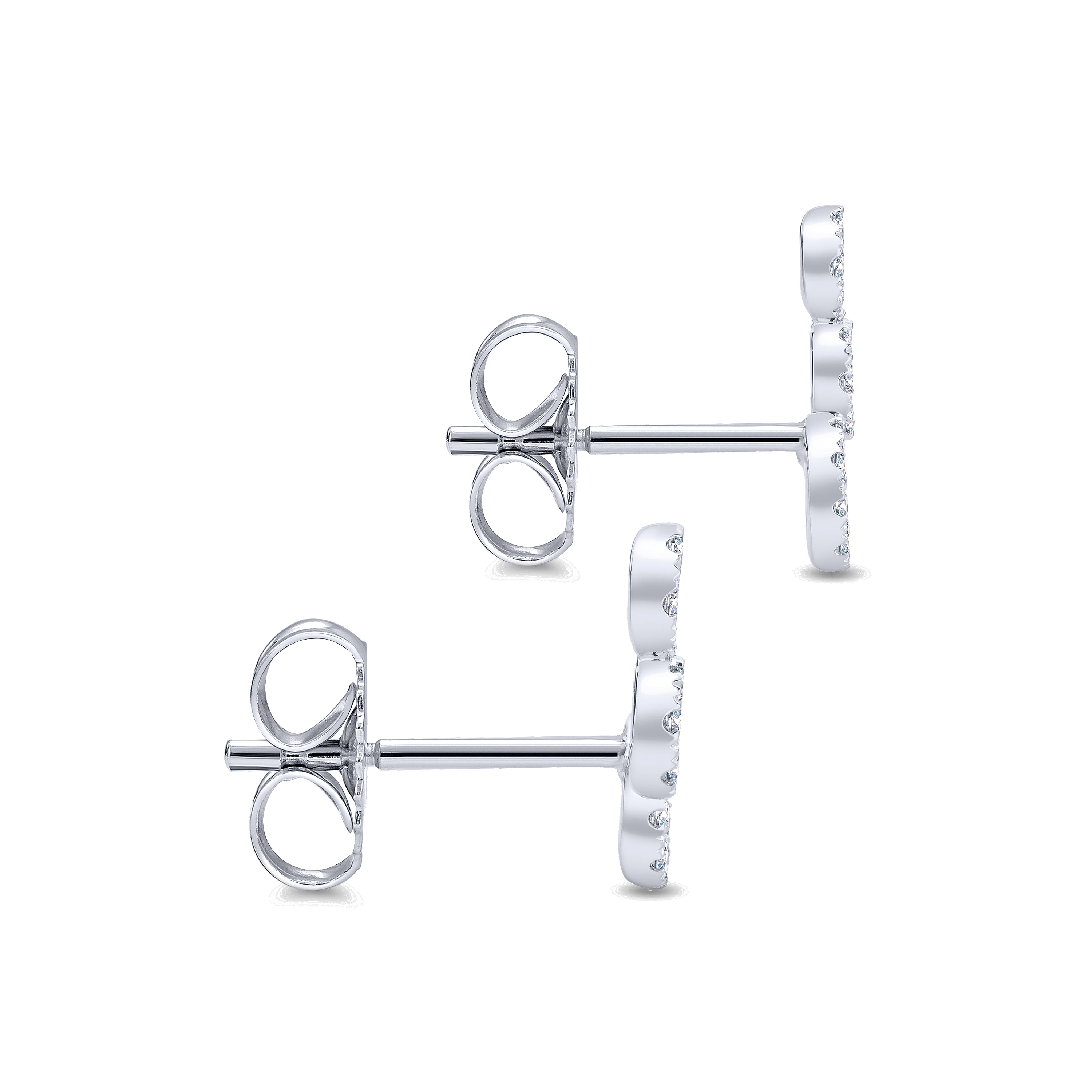 14K White Gold Triple Round Loop Diamond Stud Earrings - 0.23 ct - Shot 3