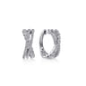 14K White Gold Twisted 10mm Diamond Huggies - 0.5 ct