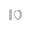 14K White Gold Twisted 15mm Diamond Huggies - 0.4 ct