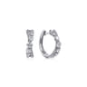 14K White Gold Twisted 15mm Diamond Huggies - 0.7 ct